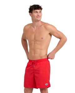 Arena Mens Icons Solid Boxer Swim Shorts - Red
