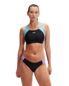 Speedo Colourblock Splice Swim Bikini - Black / Purple