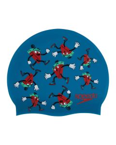 Speedo Junior Printed Silicone Cap - Nordic Teal/ Water Melon/ Fake Green
