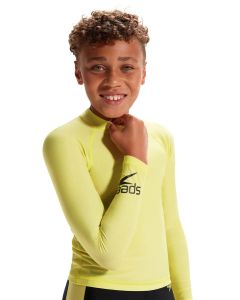 Speedo Junior Unisex Long Sleeve Rash Top - Spritz/Black