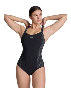 Arena Bodylift Laura Wing Back Swimsuit - Black/Silver/Multi