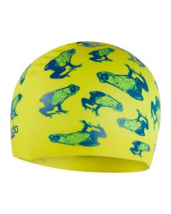 Speedo Junior Printed Silicone Cap - Fluo Yellow/ Beautiful Blue/ Neon Absinthe