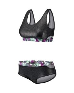 Beco Regular Fit Cross Top Bikini - Black / Pink