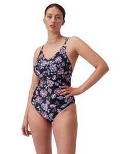  Speedo Women's Shaping Printed Strappy Swimsuit Black/Purple