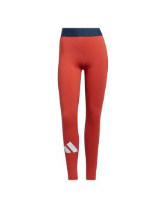 Adidas Women's Techfit Life Mid-rise Badge Of Sport Long Tights - Red