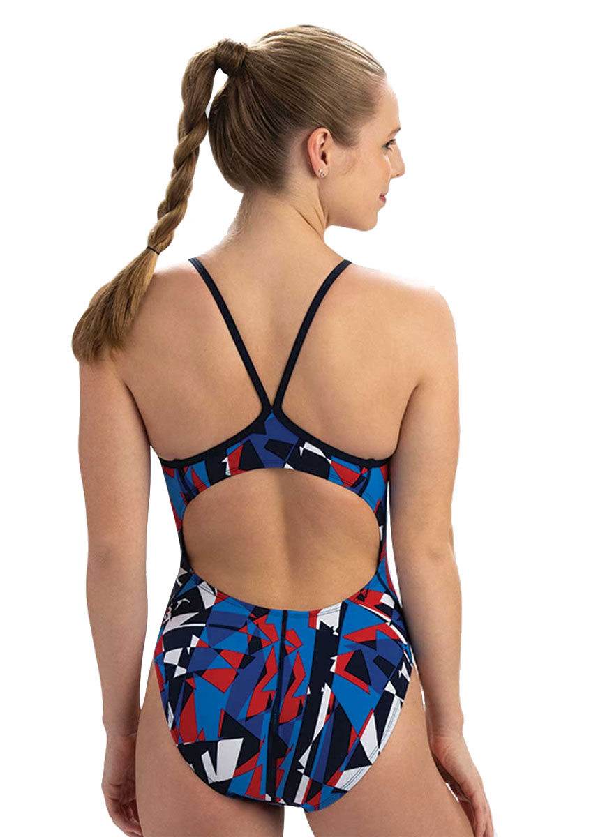 Dolfin Graphlite Dynamite V-Back Swimsuit - Red/White/Blue