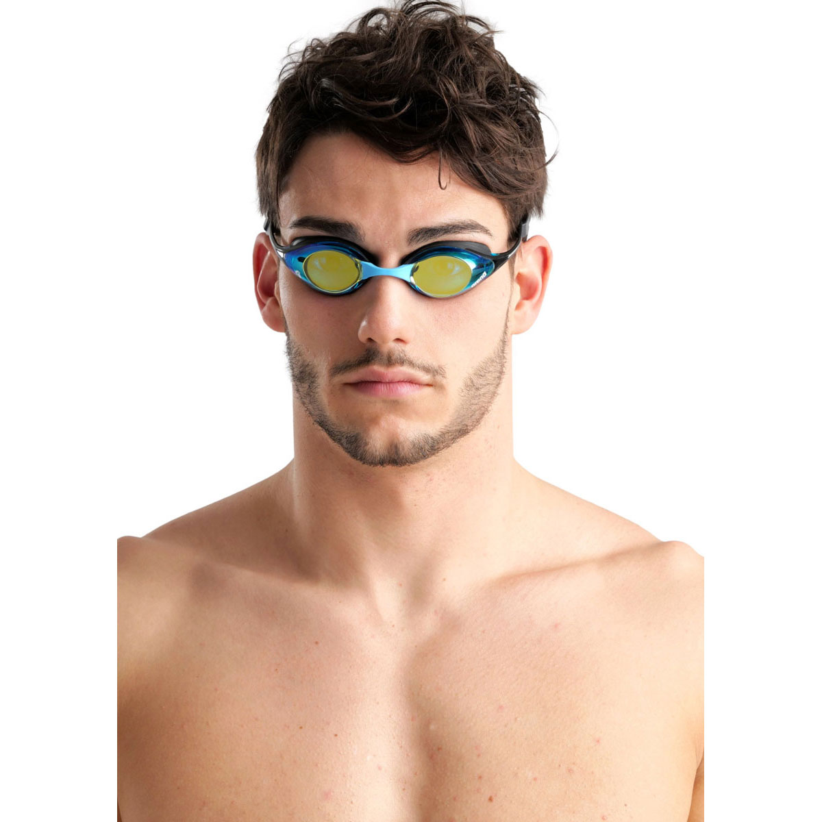 Arena Cobra Swipe Mirror Goggles - Aqua/Black