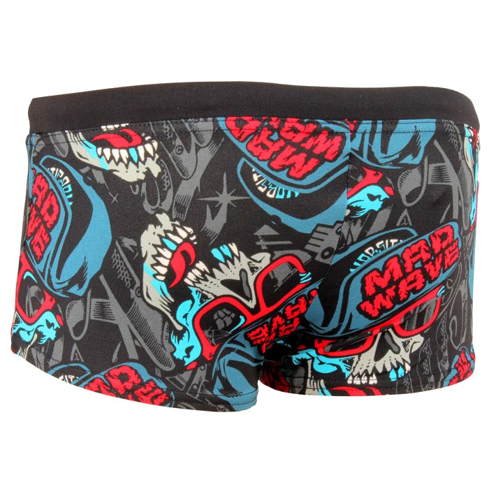 Mad Wave Boys Jolly Roger Swimming Trunks Black/Red