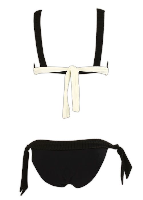 Melie and Madeleine Solid Julia Swim Bikini - Black / White