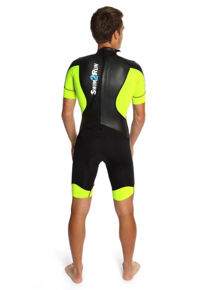 Dare2Tri Mens SwimRun GO Wetsuit - Black / Yellow