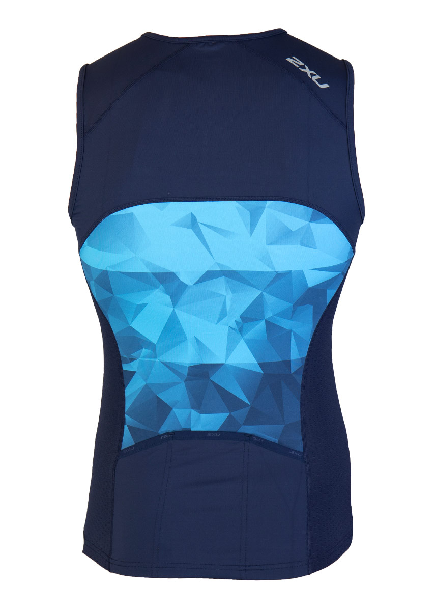 2XU Men's Active Tri Singlet - Midnight/Blue Terrain