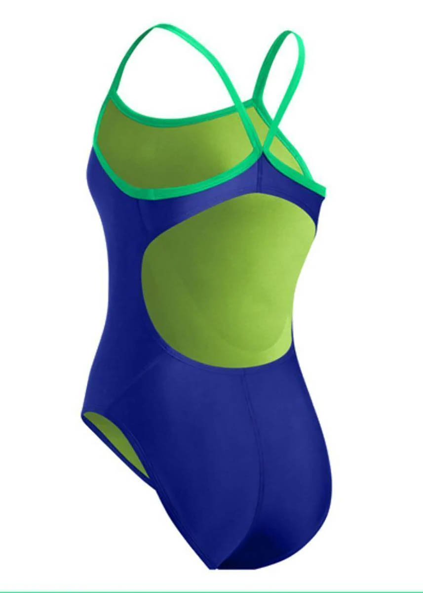 Nike Girl's Big Swoosh Swimsuit - Blue