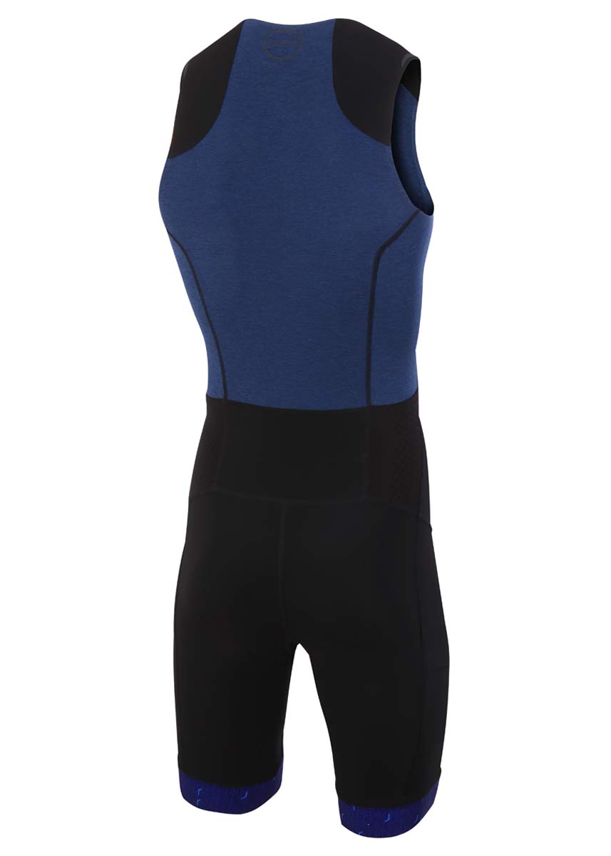 Zone3 Men's Performance Culture Sleeveless Tri suit - Marl Navy / Black / Grey