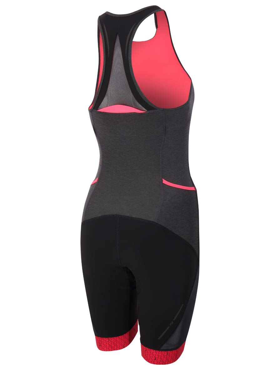Zone3 Women's Performance Culture Tri suit - Marl Grey / Black / Coral