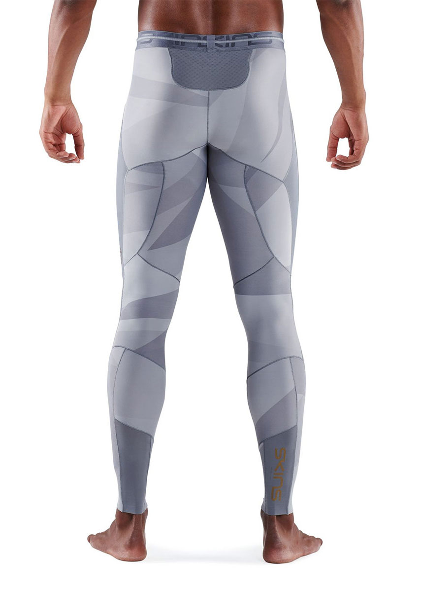 SKINS Series-5 Men's Long Tights - Grey Geo