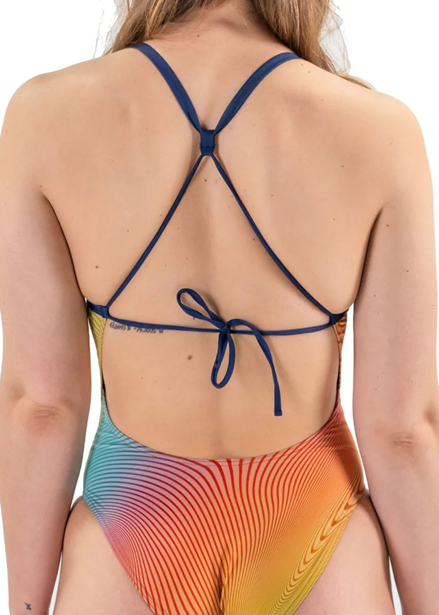 Aquasphere Women's Essential Tie Back Swimsuit - Multicolour/Orange