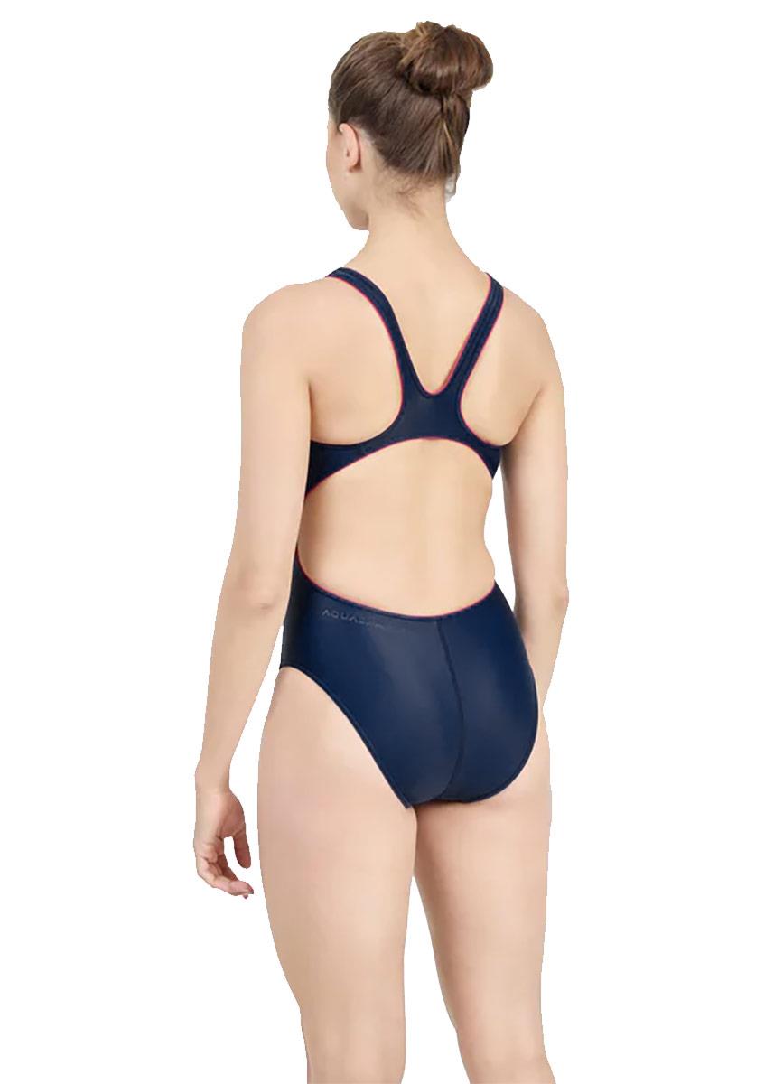 Aqua Sphere Essential Classic Back Swimsuit - Dark Grey / Red