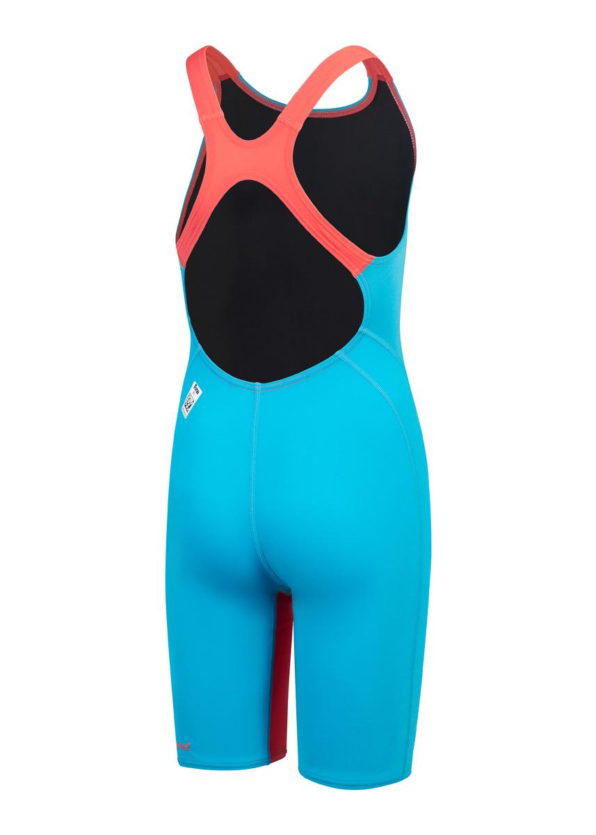 Speedo Fastskin Junior Endurance+ Max Openback Kneeskin - Blue / Red- Front view