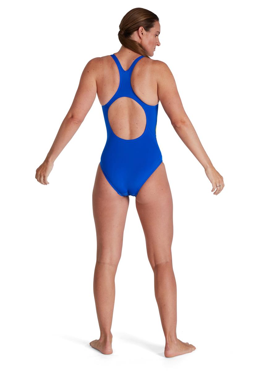 Speedo Placement Digital Medalist Swimsuit - Blue/ Yellow/ Red/ Ultraviolet/ Pink