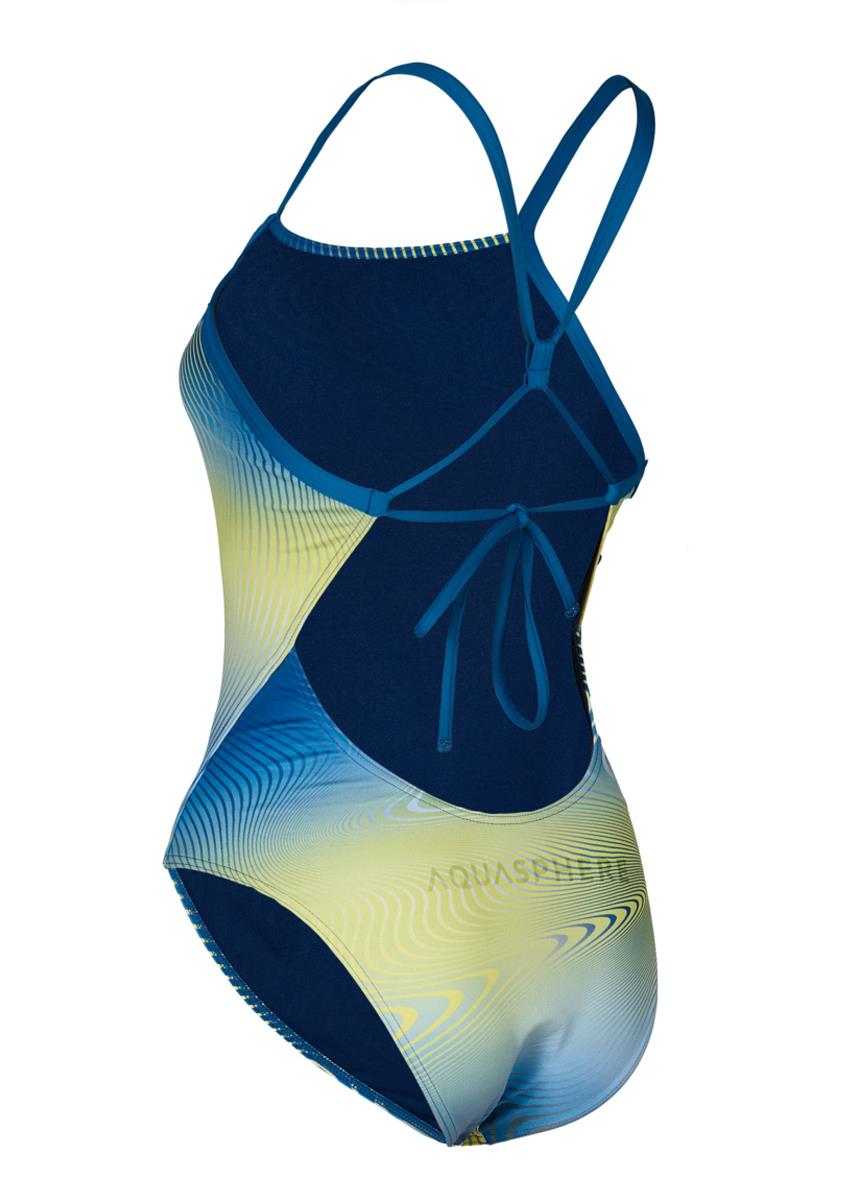 Aquasphere Womens Essential Tie Back Swimsuit - Lightning Wave