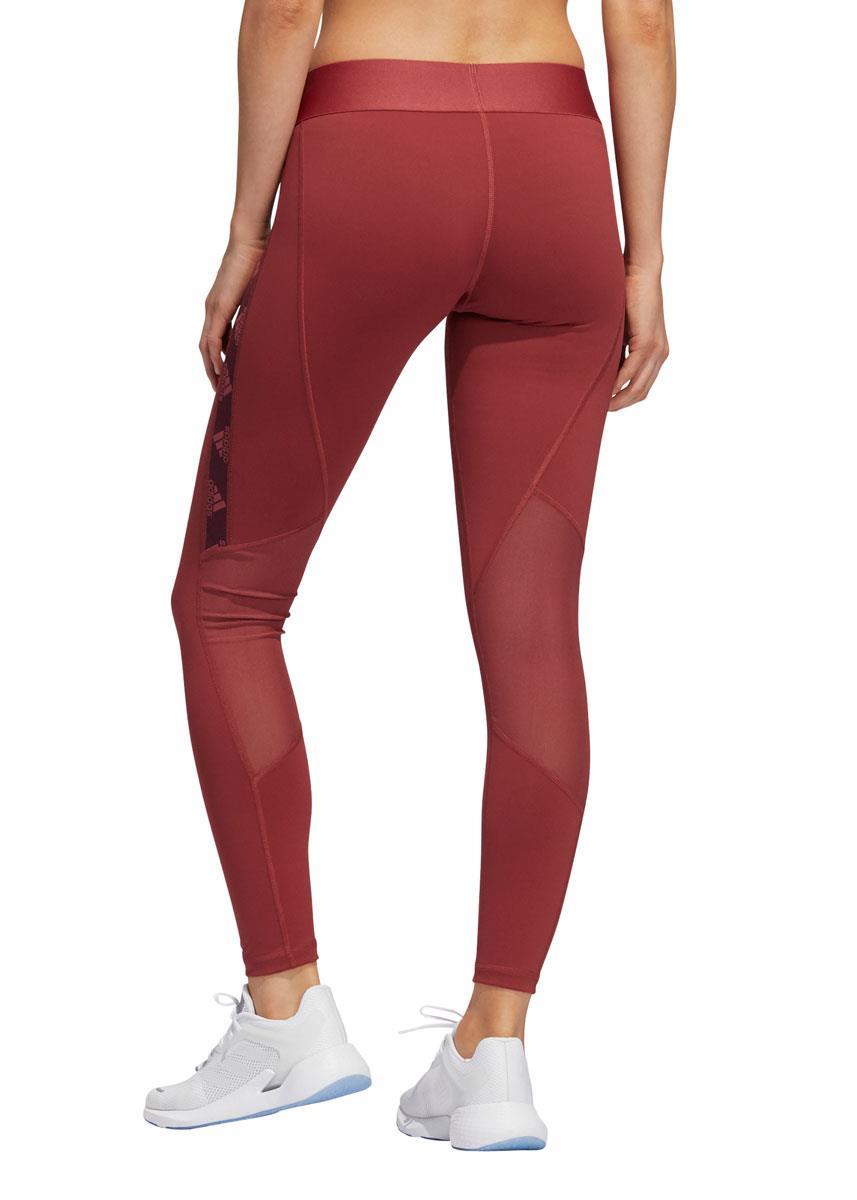 Adidas Alphaskin Badge Of Sport Logo Tights - Legacy Red / Maroon
