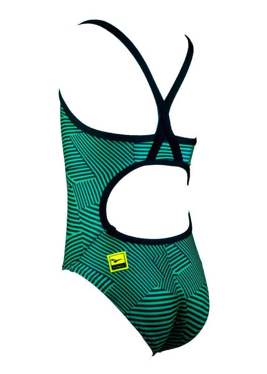 Finis Girl's Maze Skinback Swimsuit - Green