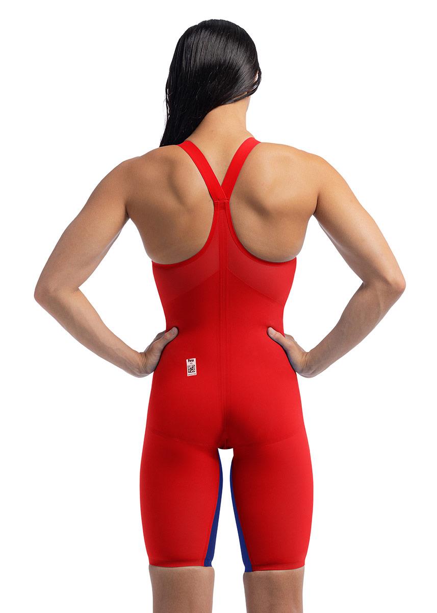 Speedo Fastskin LZR Pure Valor 2.0 Closedback Kneeskin - Flame Red / Cobalt Pop