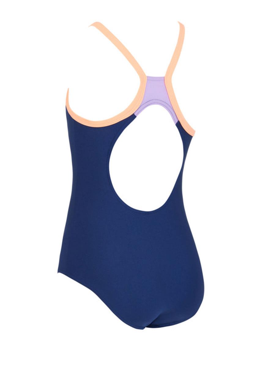 Zoggs Kids Kerrawa Strikeback Swimsuit - Navy/Purple/Coral