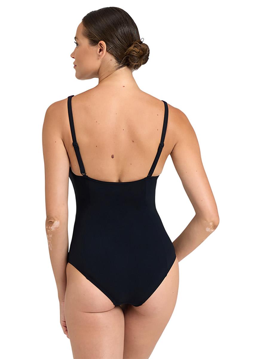 Arena Bodylift Isabel Light Cross Back Swimsuit - Black/Rose Violet
