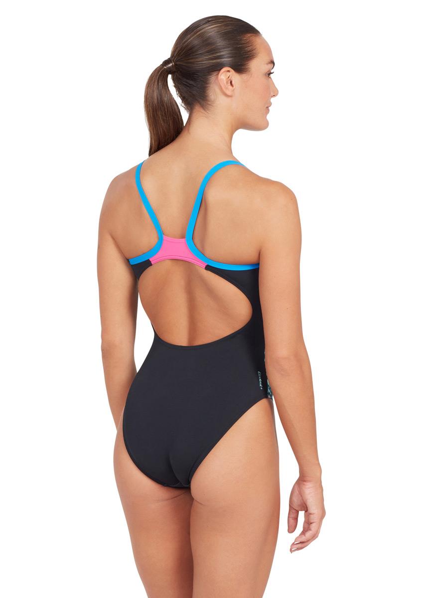 Zoggs Neon Sparkle Strikeback Swimsuit
