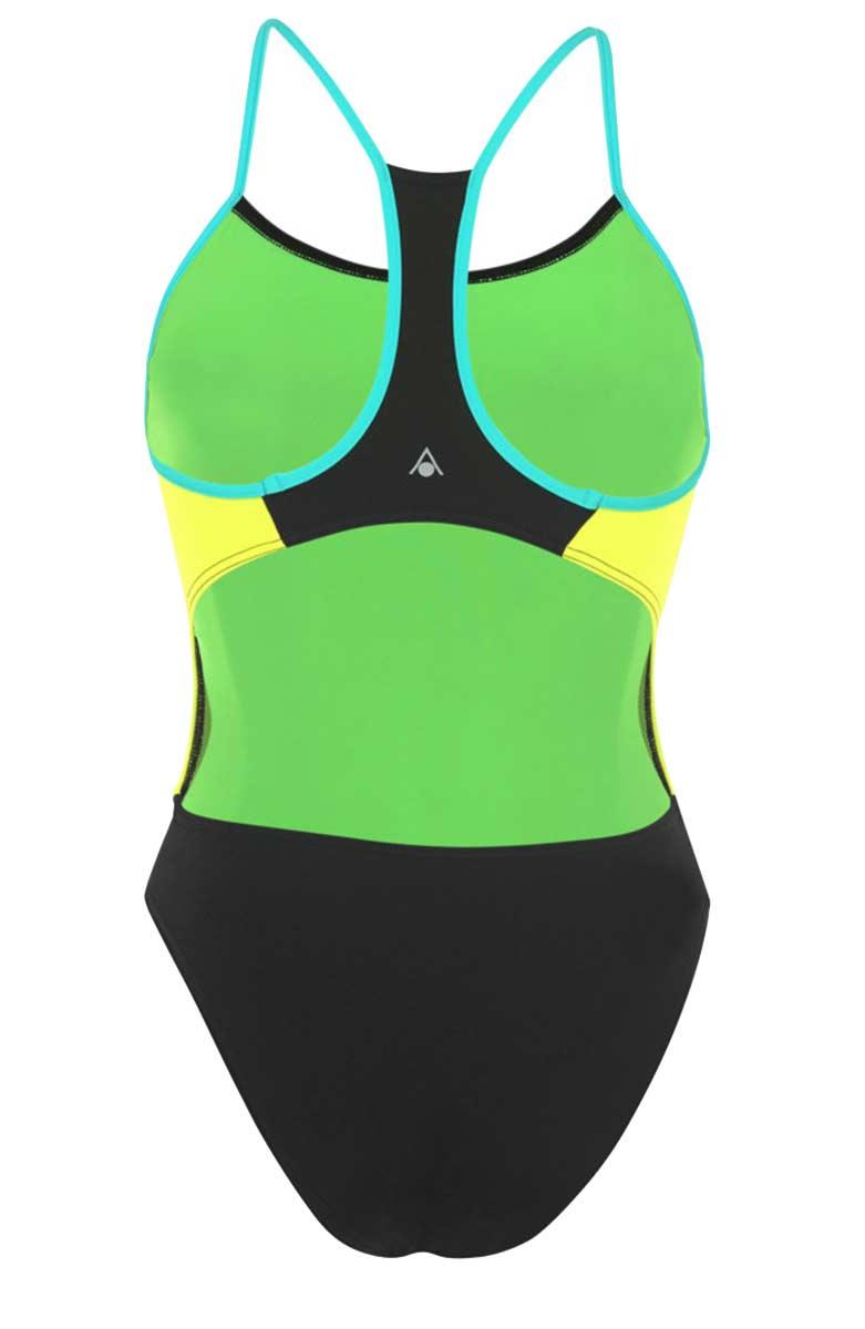  Aqua Sphere Girls Orla Swimsuit - Black/Green