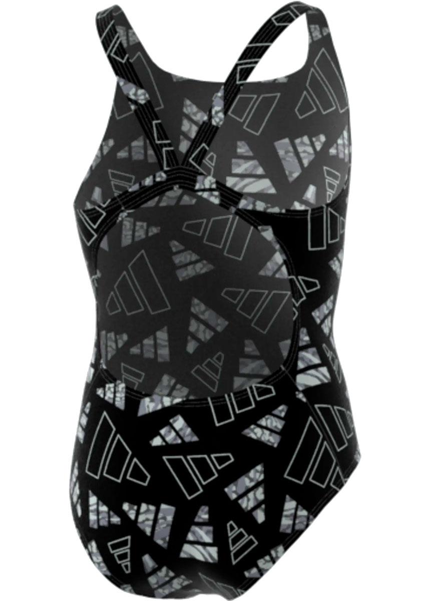 Adidas AOP Girls Bars Swimsuit - Black/Grey