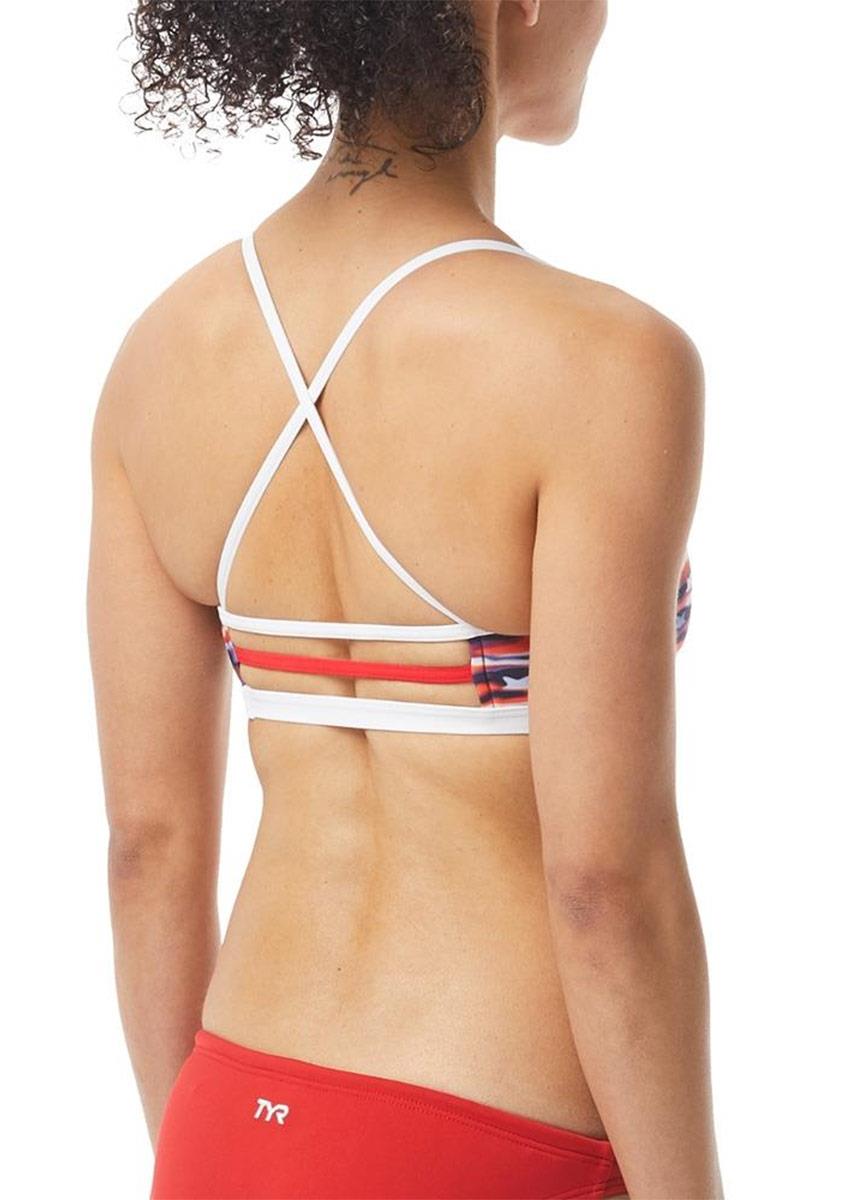TYR Womens All American Trinity Bikini Top - Red/White/Blue