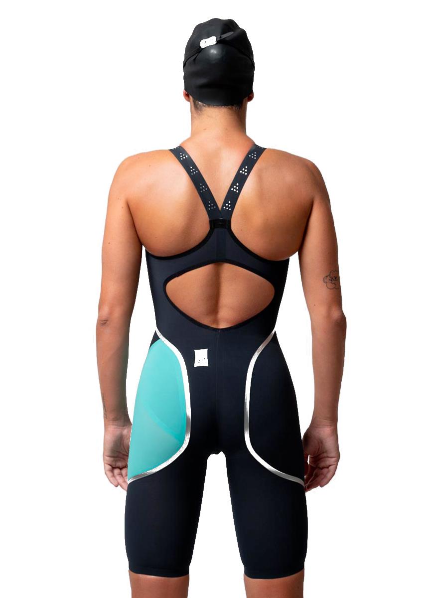 Akron Venom Hero Womens Openback Kneesuit - Dark Blue / Tiffany