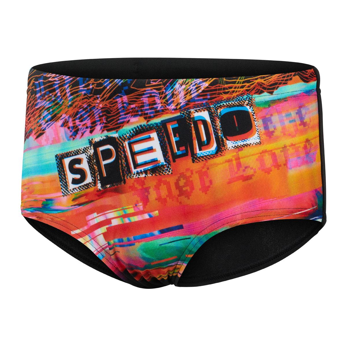 Speedo Boy's Glitche 13cm Brief - Black/ Salso/ White/ Tile