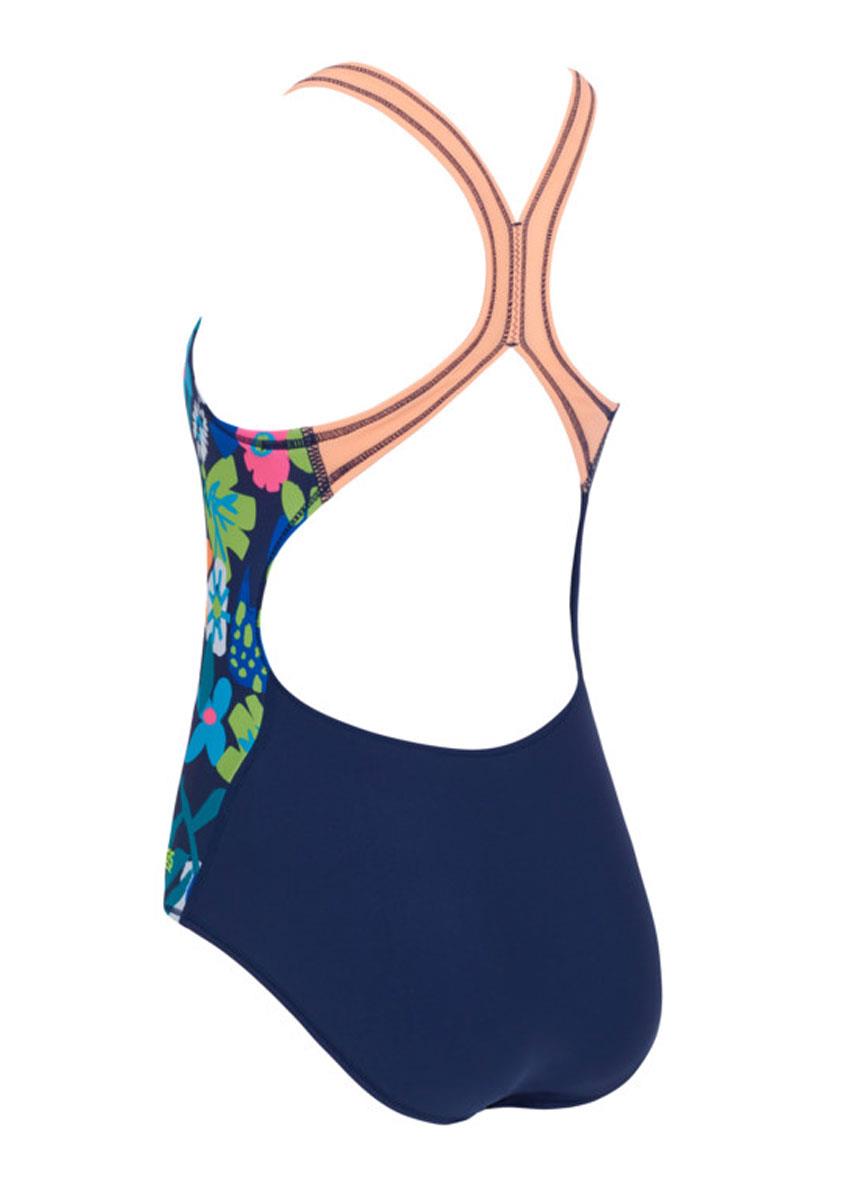 Zoggs Girls Flyback Swimsuit - Cosmic Flower Print