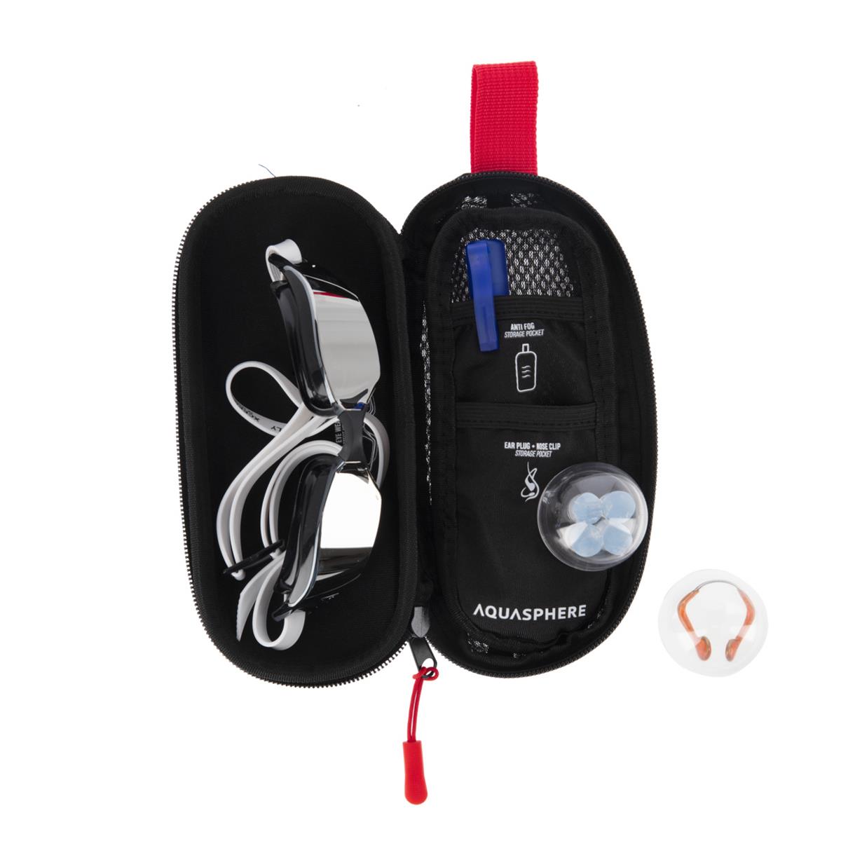Aqua Sphere Goggle Case - Black/ Red