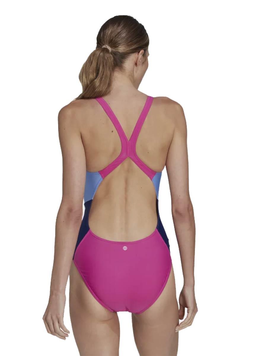 Adidas Colourblock Swimsuit - Fuchsia/Blue Fusion/Victory Blue