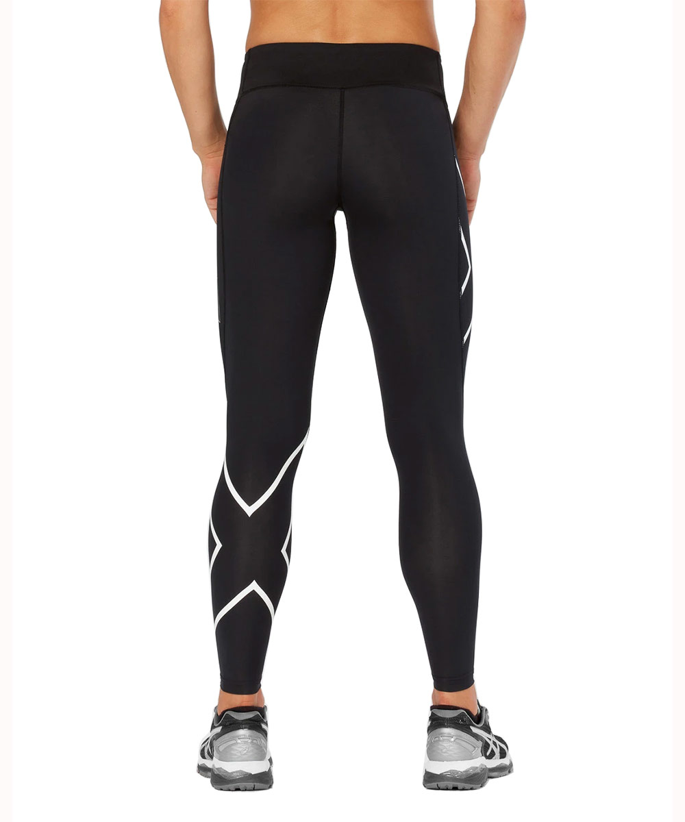 2XU Women's Bonded Mid-Rise Tights - Black/Galaxy White