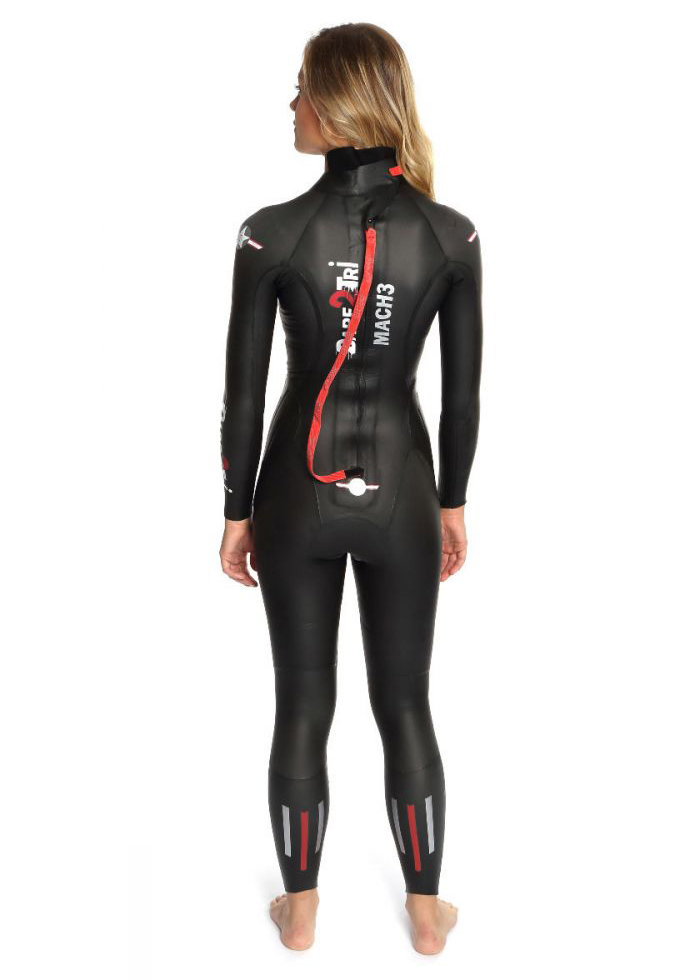 Dare2Tri Womens MACH3 S.7 Wetsuit - Black / Red